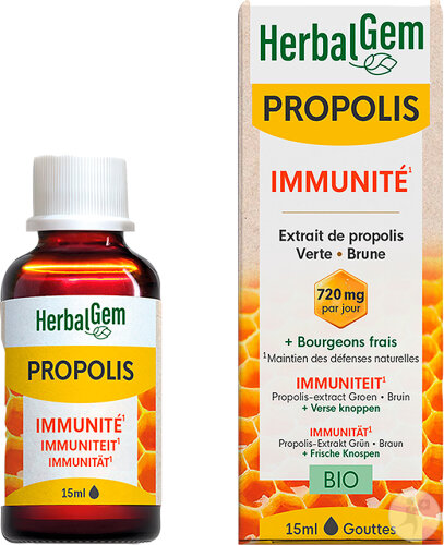 Herbalgem Propolis Gouttes Large Spectre Immunité Bio 15ml
