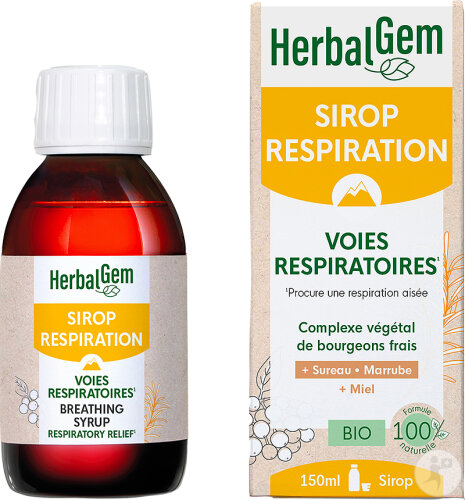 Herbalgem Sirop De La Respiration Voies Respiratoires Bio 150ml