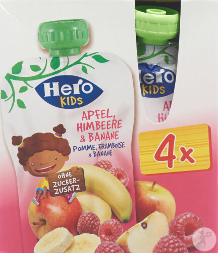Hero Kids Smoothie Pomme-Framboise-Banane 4x120g