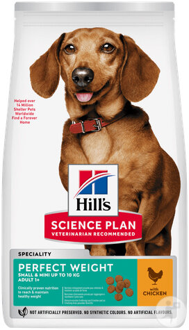 Hill's Pet Nutrition Science Plan Canine Adult Perfect Weight Small & Mini Chicken 6kg