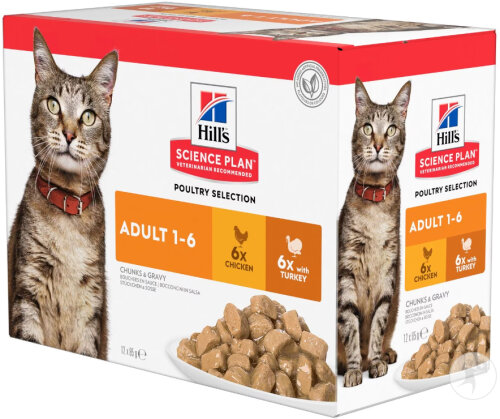 Hill's Pet Nutrition Science Plan Feline Adult Poultry Selection 12x85g