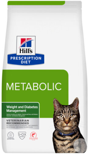 Hill's Prescription Diet Metabolic Gestion Du Poids Croquettes Pour Chat Au Saumon Sac De 1,5kg