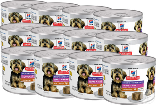 Hill’s Science Plan Canine Adult Sensitive Stomach & Skin Small & Mini Mousse Dinde 12x200g