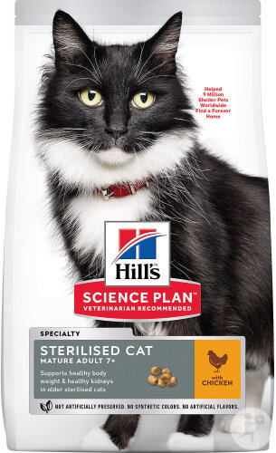 Hill's Science Plan Feline Sterilised Cat Mature Adult 7+ Chicken Sac 10kg