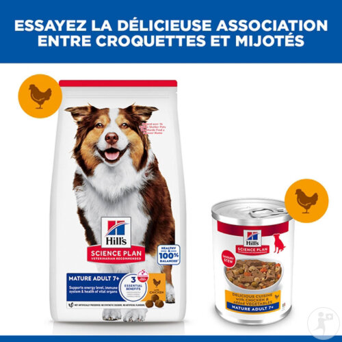 Hill’s Science Plan Mature Adult Mijoté Pour Chien Mature Au Poulet Et Légumes 12x363g-3