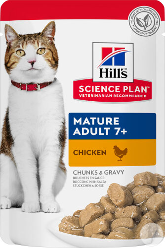 Hill's Science Plan Mature Adult 7+ Sachet Repas Pour Chat Âgé Poulet 12x85g