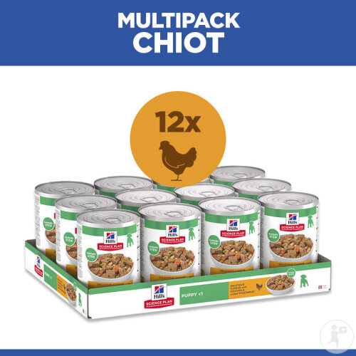 Hill’s Science Plan Puppy Mijoté Pour Chiot Au Poulet Et Légumes Ajoutés Boîte 12x363g-5