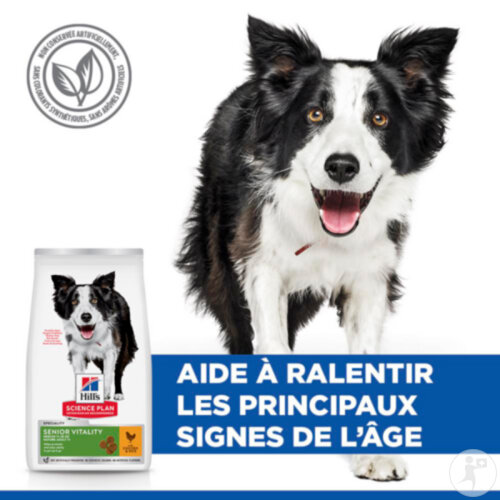 Hill's Science Plan Senior Vitality Aliment Pour Medium Chien Mature 7+ Au Poulet & Riz 14kg-3
