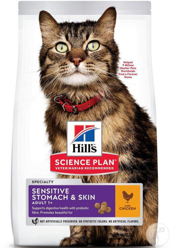 Hill's Science Plan Sensitive Stomach & Skin Croquettes Pour Chat Au Poulet 3kg