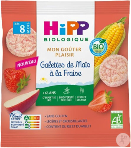 HiPP Biologique Galettes De Maïs À La Fraise Sachet 23g