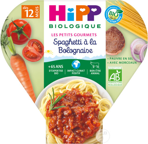 HIPP Biologique Les Petits Gourmets Spaghetti À La Bolognaise Bébés +12 Mois 230g