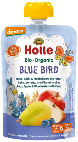 Holle Blue Bird Pouchy Poire/Pomme/Myrtilles/Avoine 100g