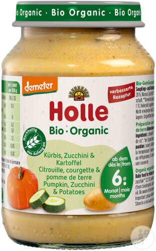 Holle Pommes De Terre/Citrouille/Courgette Dès 6 Mois Bio Pot 190g