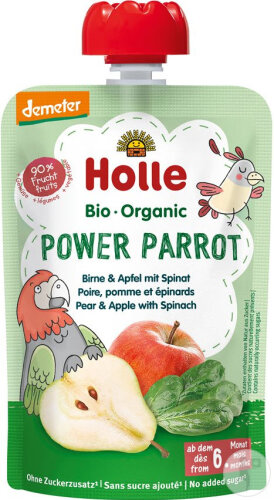 Holle Power Parrot Pouchy Poire/Pomme/Épinards 100g