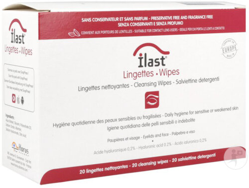 Horus Pharma Ilast Lingettes Nettoyantes Paupières Et Peaux Pathologiques 20 Pièces