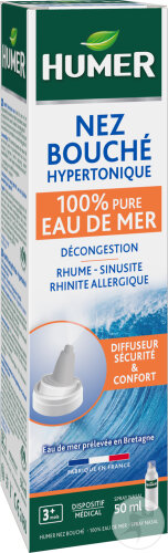 Humer Nez Bouché Spray Nasal 100% Eau De Mer Adulte 50ml
