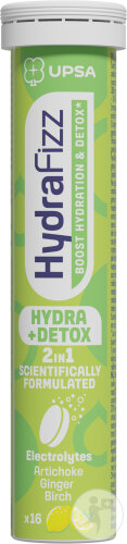Upsa Hydrafizz Hydra + Détox Goût Citron 16 Comprimés Effervescents