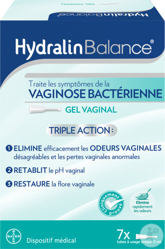 Hydralin Balance Gel Vaginal Vaginose Bactérienne Tubes 7x5ml