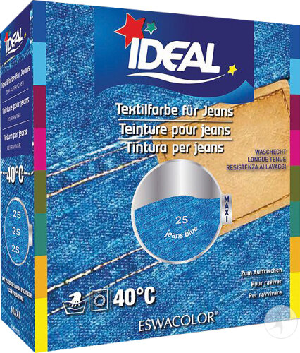 Ideal Maxi Teinture Textile 25 Jeans Bleu 75ml + 100g