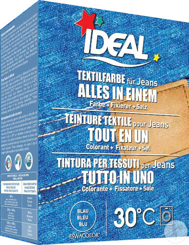 Ideal Teinture Textile Tout-En-Un Jeans Bleu 350g