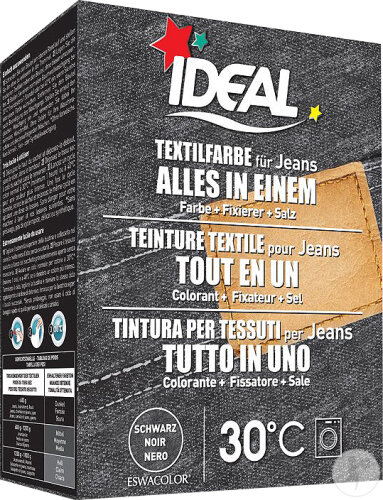 Ideal Teinture Textile Tout-En-Un Jeans Noir 350g