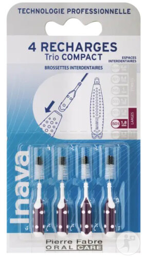 Brossettes Interdentaires Inava Trio Compact Violettes ISO 5 1,8 mm 4 Pièces