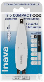 Inava Trio Compact Têtes De Brosse Étroites ISO 000 Noires 0,6mm 3 Pièces