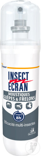Insect Ecran Moustiques Guêpes Frelons Répulsif Peau Adultes Et Enfants Spray 100ml