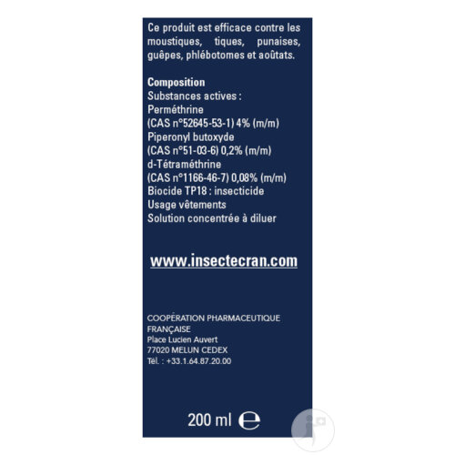 Flacon Insect Insect Ecran Vêtements Concentré Insecticide Trempage Flacon 200ml ...