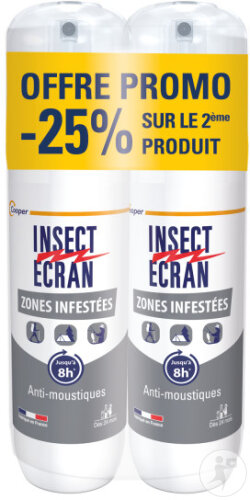 Insect Ecran Zones Infestées Anti-Moustiques Spray Répulsif Peau Adultes Et Enfants 2x100ml