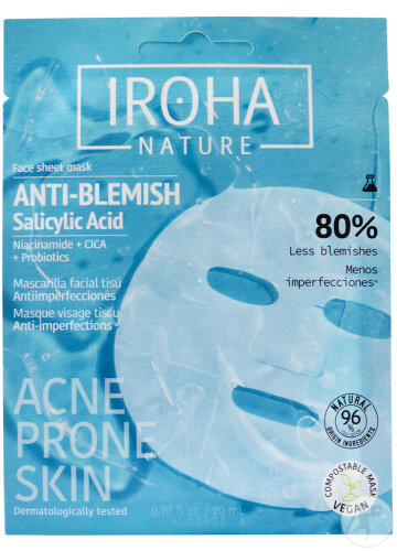 Iroha Acné Prone Skin Masque Tissu Visage Anti-Imperfections 1 Pièce