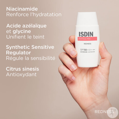 Isdin Fotoprotector Fotoultra Redness Crème Solaire Visage IP50 Flacon 50ml-7