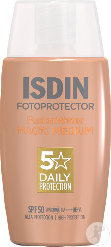 Isdin Fotoprotector Fusion Water Color Couvrance Naturelle Toucher Sec Sans Huile IP50 Flacon 50ml