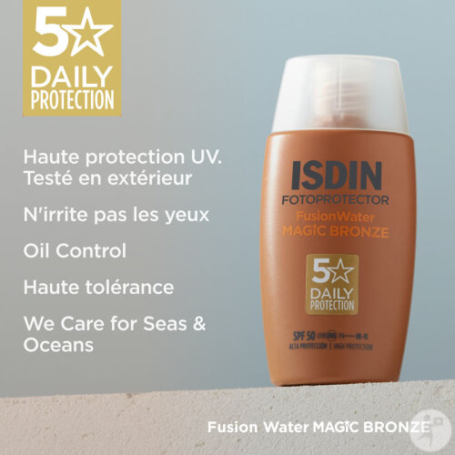Isdin Fotoprotector Fusion Water Color Crème Solaire Teintée Bronze IP50 Flacon 50ml-5