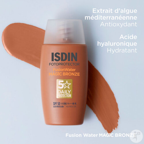 Isdin Fotoprotector Fusion Water Color Crème Solaire Teintée Bronze IP50 Flacon 50ml-7
