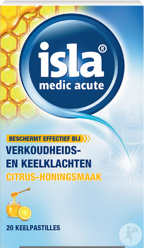 Isla Medic Acute Pastilles Pour La Gorge Agrumes-Miel 20 Pièces