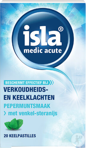 Isla Medic Acute Menthe Poivrée Contre Les Rhumes Et Les Maux De Gorge 20 Pastilles
