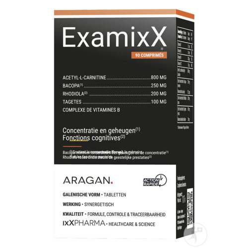 ixX Pharma ExamixX Mémoire Concentration Bacopa Rhodiola & Vitamines B 90 Comprimés-4