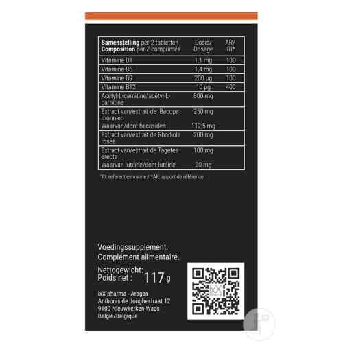 ixX Pharma ExamixX Mémoire Concentration Bacopa Rhodiola & Vitamines B 90 Comprimés-5