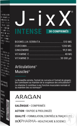 ixX Pharma J-ixX Mobilité & Confort Articulaire Curcuma Gingembre & Vitamines C-D 30 Comprimés
