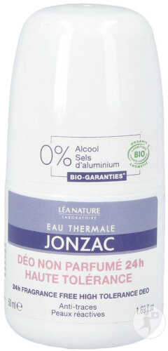 Jonzac Reactive Déodorant Haute Tolérance Sans Parfum 24h Bio 50ml
