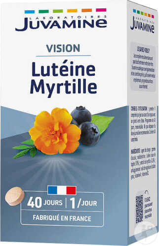 Juvamine Équilibre Lutéine Myrtille Santé Des Yeux 40 Comprimés