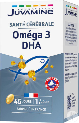 Juvamine Équilibre Oméga 3 DHA Santé Cérébrale 45 Capsules