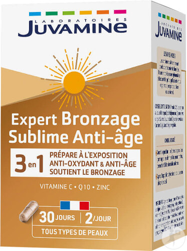 Juvamine Expert Bronzage Sublime Anti-Âge 3en1 60 Gélules