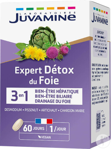 Juvamine Expert'Nature Bien-Être Du Foie Desmodium Pissenlit Artichaut Chardon Marie 60 Comprimés