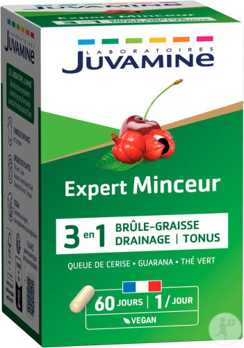 Juvamine Expert Minceur 3En1 Brûle-Graisse/Drainage/Tonus 60 Gélules Végétales