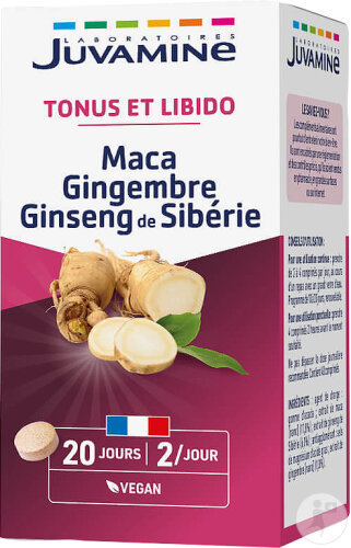 Juvamine Maca Gingembre Ginseng De Sibérie Tonifiant Sexuel 40 Comprimés