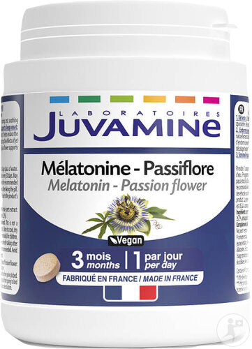 Juvamine Mélatonine Passiflore Format 3 Mois 90 Comprimés