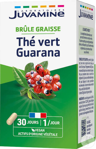 Juvamine Minceur Brûle-Graisse Thé Vert Guarana 30 Gélules Végétales