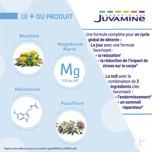 Juvamine Stress Relax Jour/Nuit Relaxation Et Endormissement 60 Comprimés-5
